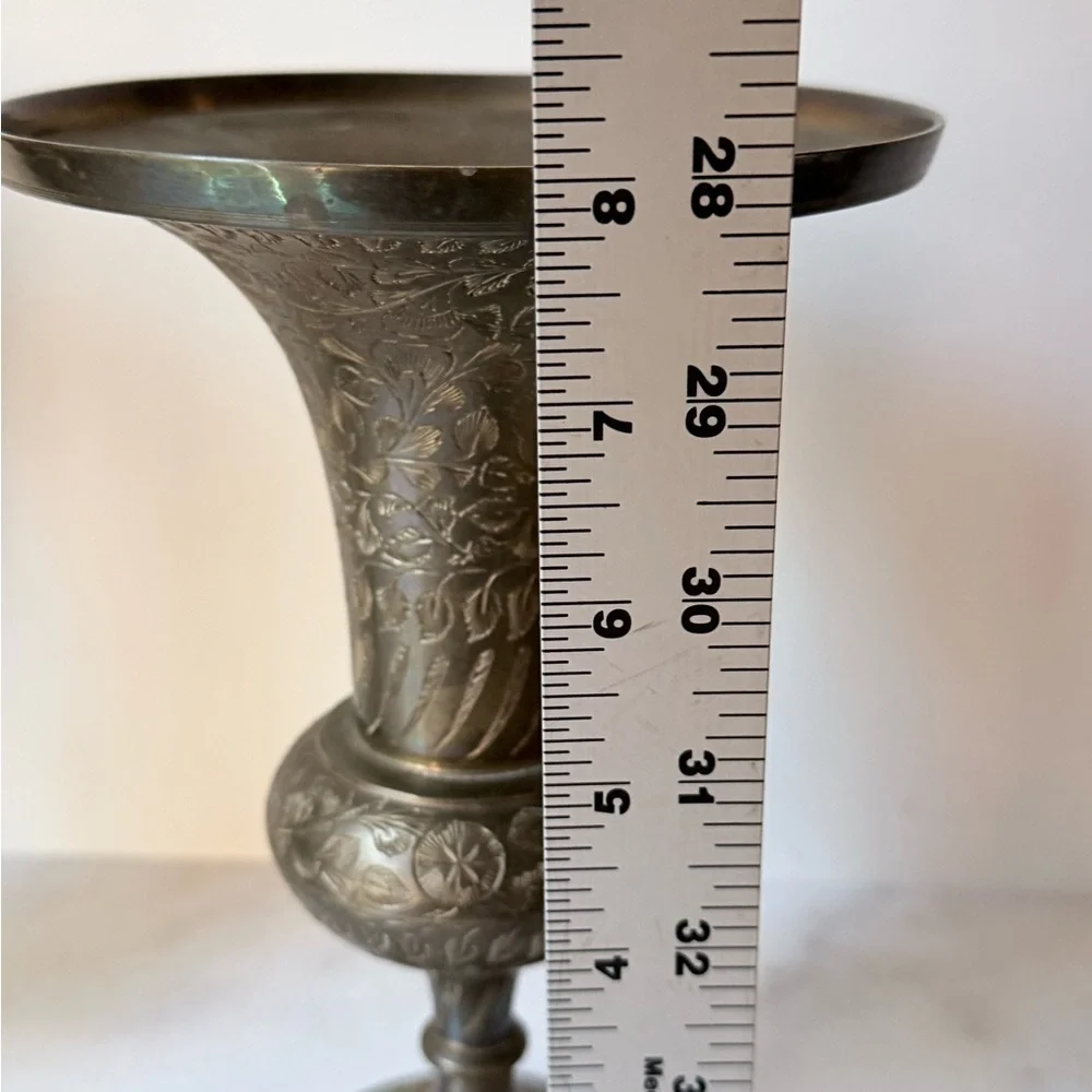 Pair Vintage Indian Bidriware Vase
